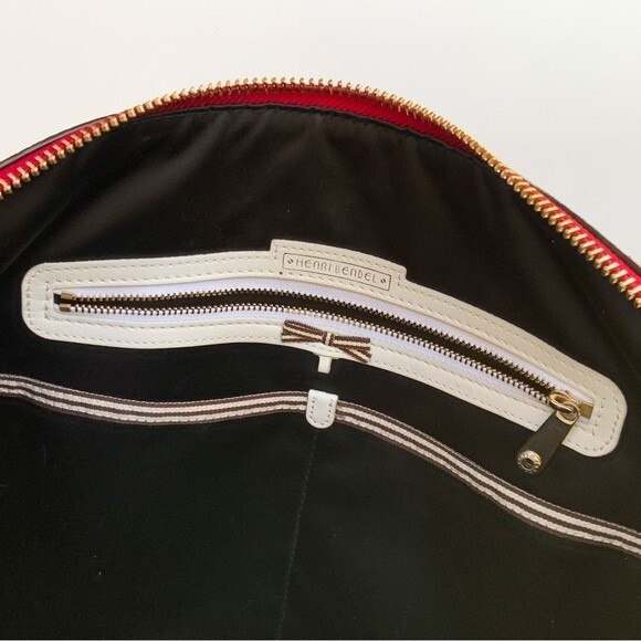 Henri Bendel Red Leather Satchel Briefcase Bag - Picture 9 of 16